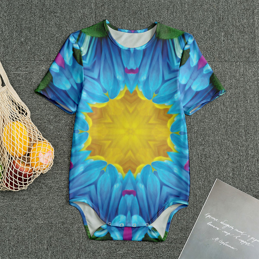 Blue And Pink Flowers Kaleidoscope Print Men's Bodysuit