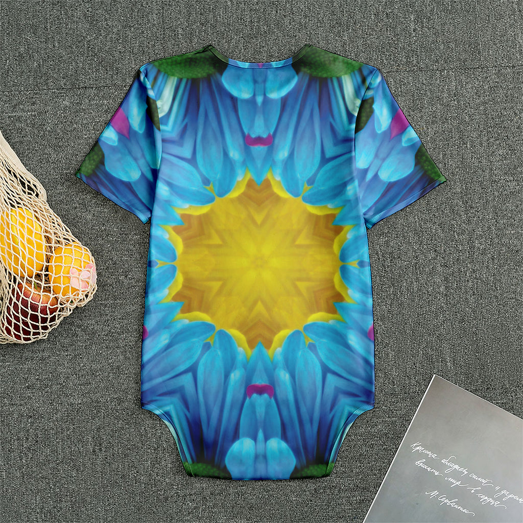 Blue And Pink Flowers Kaleidoscope Print Men's Bodysuit