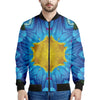 Blue And Pink Flowers Kaleidoscope Print Men's Bomber Jacket