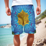 Blue And Pink Flowers Kaleidoscope Print Men's Cargo Shorts