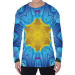 Blue And Pink Flowers Kaleidoscope Print Men's Long Sleeve T-Shirt