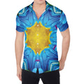 Blue And Pink Flowers Kaleidoscope Print Men's Shirt