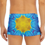 Blue And Pink Flowers Kaleidoscope Print Men's Short Boxer Briefs