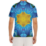 Blue And Pink Flowers Kaleidoscope Print Men's Short Sleeve Rash Guard