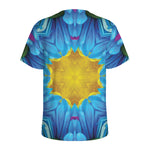 Blue And Pink Flowers Kaleidoscope Print Men's Sports T-Shirt
