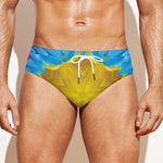 Blue And Pink Flowers Kaleidoscope Print Men's Swim Briefs