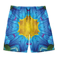 Blue And Pink Flowers Kaleidoscope Print Men's Swim Trunks