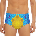 Blue And Pink Flowers Kaleidoscope Print Men's Triangle Swim Briefs