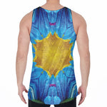 Blue And Pink Flowers Kaleidoscope Print Men's Velvet Tank Top