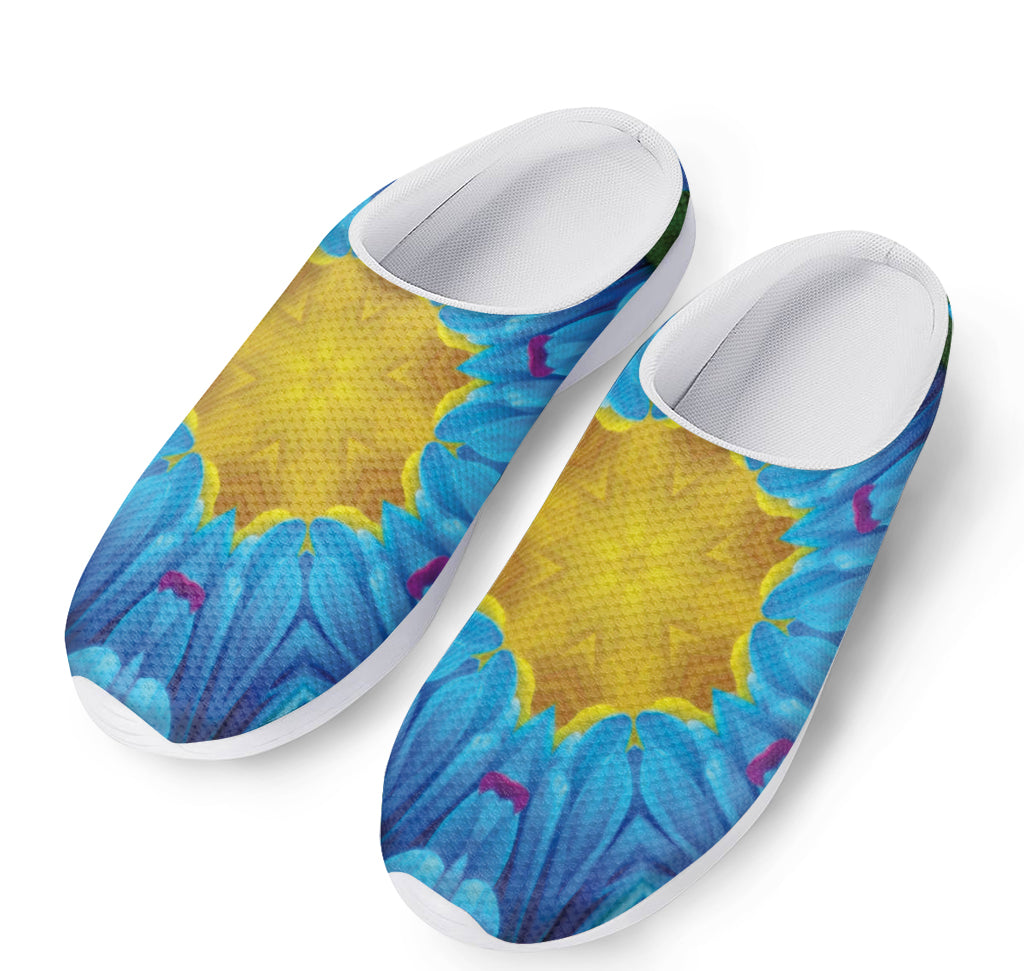 Blue And Pink Flowers Kaleidoscope Print Mesh Casual Shoes