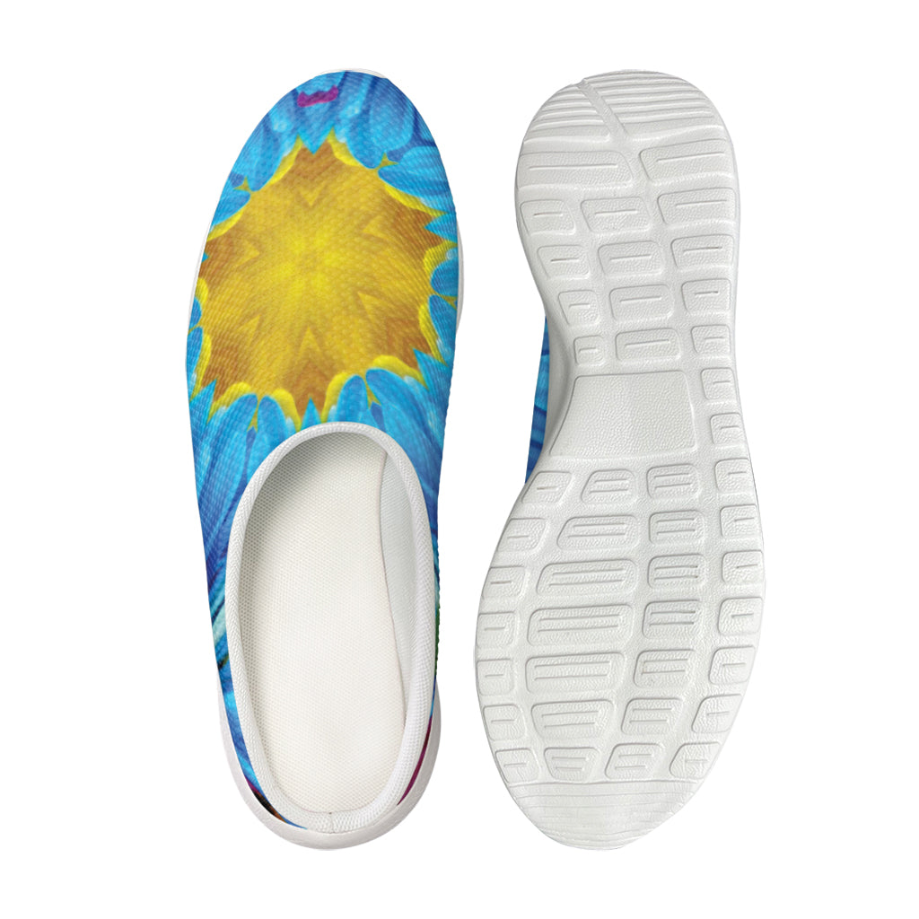 Blue And Pink Flowers Kaleidoscope Print Mesh Casual Shoes