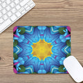 Blue And Pink Flowers Kaleidoscope Print Mouse Pad