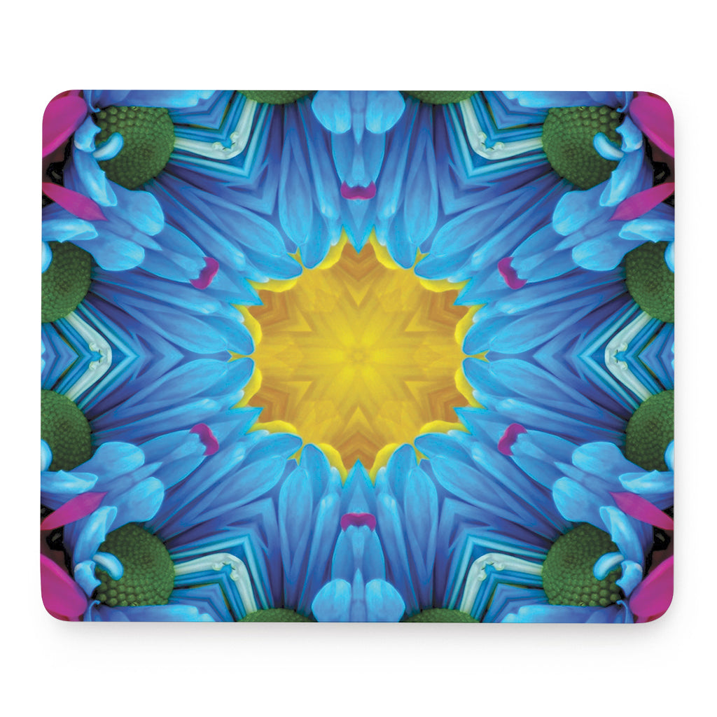 Blue And Pink Flowers Kaleidoscope Print Mouse Pad