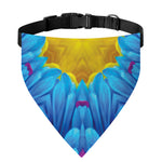 Blue And Pink Flowers Kaleidoscope Print Over The Collar Dog Bandana