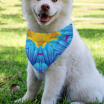 Blue And Pink Flowers Kaleidoscope Print Over The Collar Dog Bandana