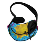 Blue And Pink Flowers Kaleidoscope Print Pet Sling Carrier