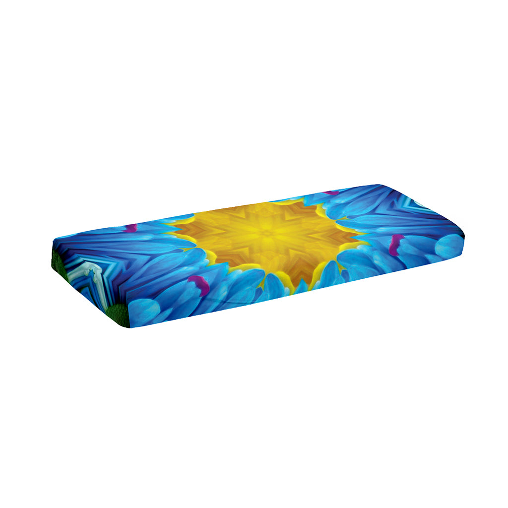 Blue And Pink Flowers Kaleidoscope Print Piano Keyboard Cover
