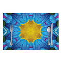Blue And Pink Flowers Kaleidoscope Print Placemat