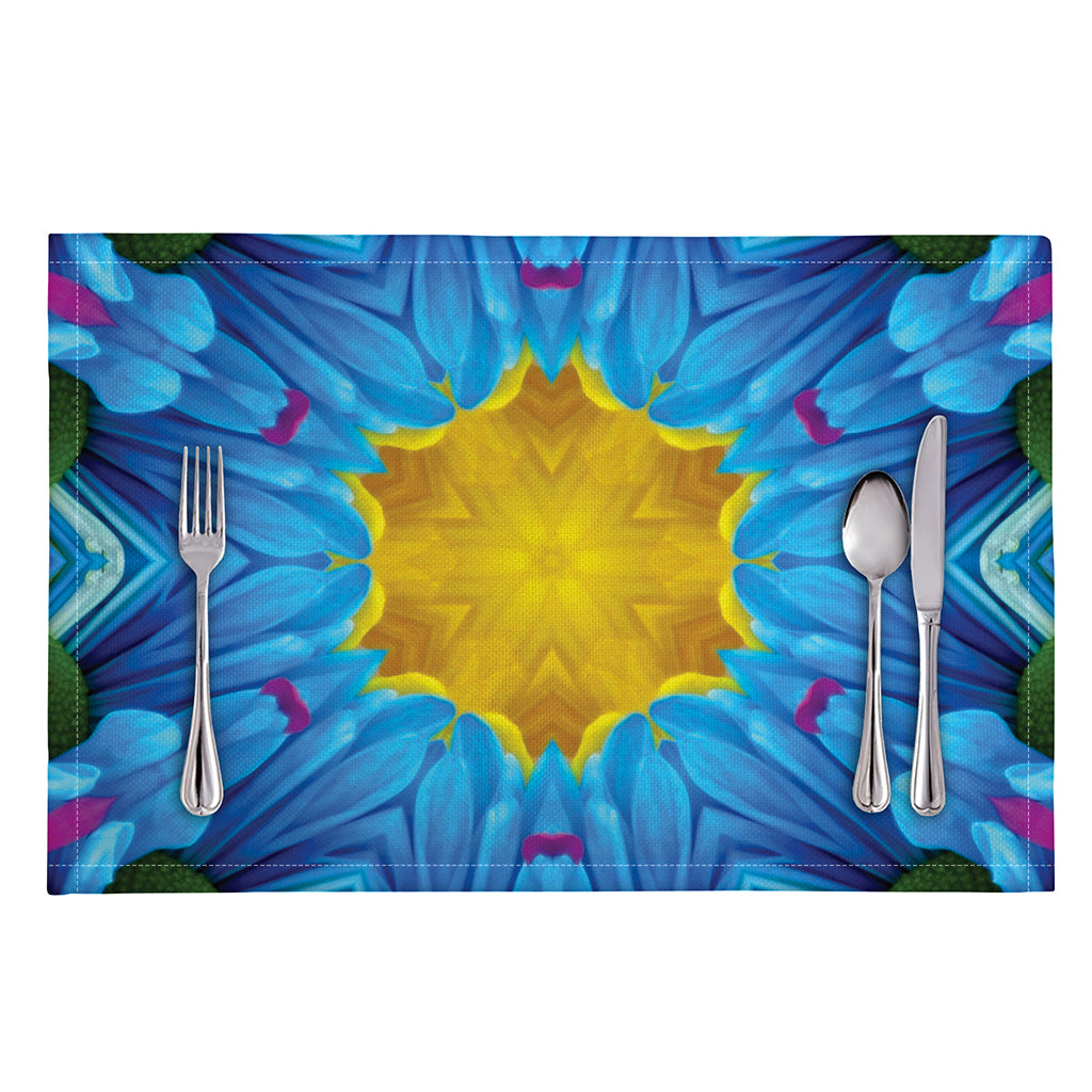 Blue And Pink Flowers Kaleidoscope Print Placemat
