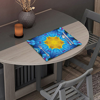 Blue And Pink Flowers Kaleidoscope Print Placemat