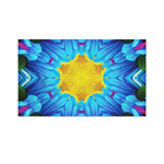 Blue And Pink Flowers Kaleidoscope Print Polyester Flag