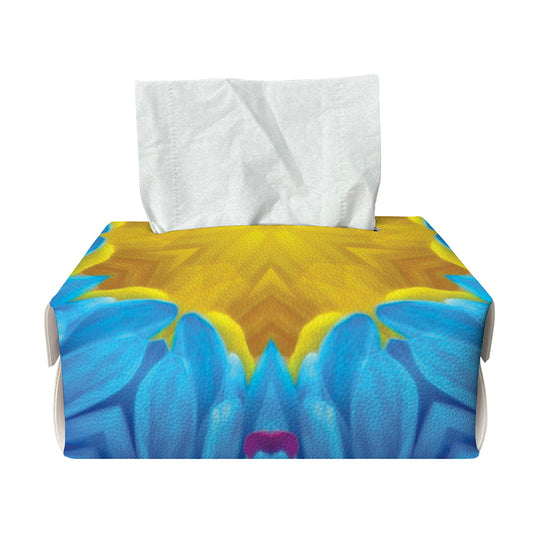 Blue And Pink Flowers Kaleidoscope Print Rectangle Tissue Box Cover
