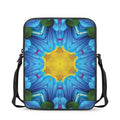 Blue And Pink Flowers Kaleidoscope Print Rectangular Crossbody Bag