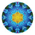 Blue And Pink Flowers Kaleidoscope Print Round Blanket