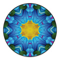 Blue And Pink Flowers Kaleidoscope Print Round Floor Mat