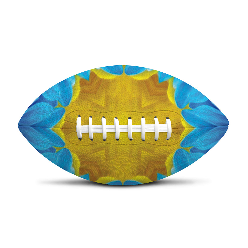 Blue And Pink Flowers Kaleidoscope Print Rugby Ball