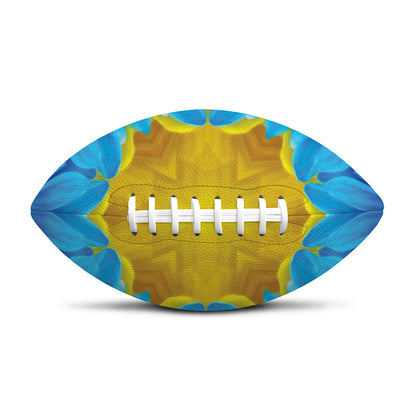 Blue And Pink Flowers Kaleidoscope Print Rugby Ball