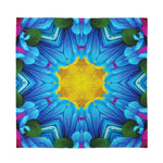 Blue And Pink Flowers Kaleidoscope Print Silk Bandana