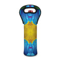 Blue And Pink Flowers Kaleidoscope Print Single Neoprene Wine Tote