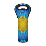 Blue And Pink Flowers Kaleidoscope Print Single Neoprene Wine Tote
