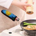 Blue And Pink Flowers Kaleidoscope Print Skillet Handle Cover