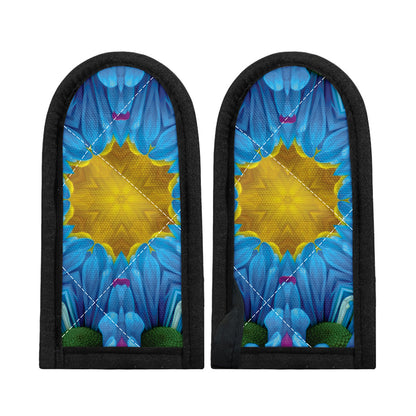 Blue And Pink Flowers Kaleidoscope Print Skillet Handle Cover