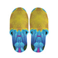 Blue And Pink Flowers Kaleidoscope Print Slippers