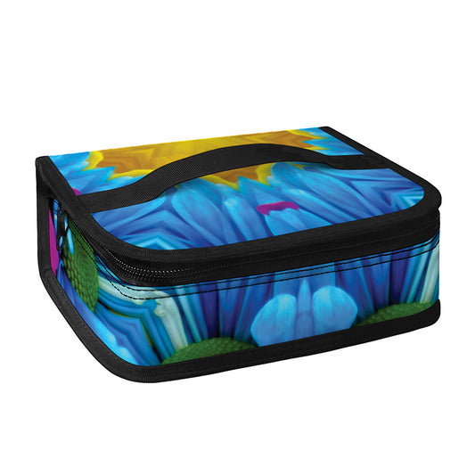 Blue And Pink Flowers Kaleidoscope Print Small Lunch Bag