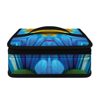 Blue And Pink Flowers Kaleidoscope Print Small Lunch Bag