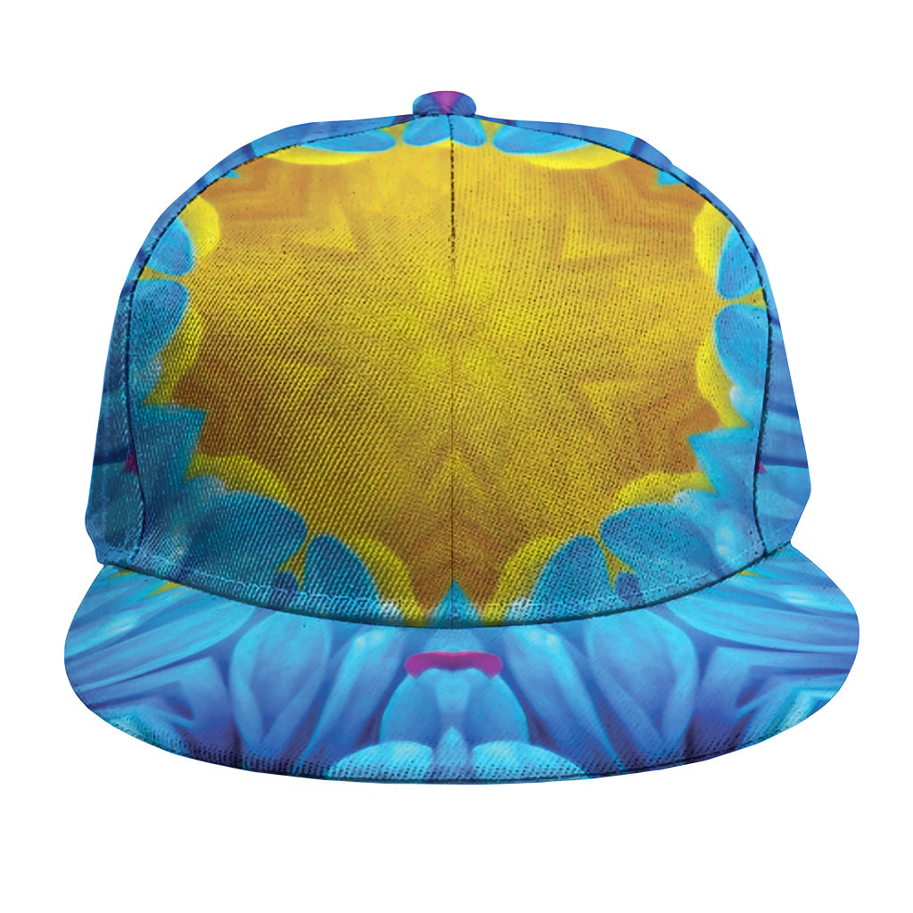 Blue And Pink Flowers Kaleidoscope Print Snapback Cap
