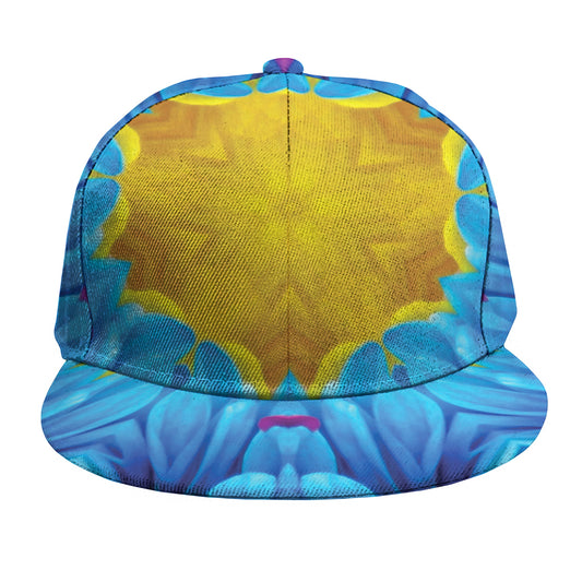 Blue And Pink Flowers Kaleidoscope Print Snapback Cap