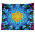 Blue And Pink Flowers Kaleidoscope Print Tapestry