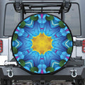 Blue And Pink Flowers Kaleidoscope Print Tire Cover