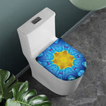 Blue And Pink Flowers Kaleidoscope Print Toilet Lid Cover
