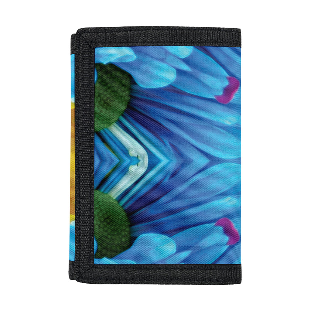 Blue And Pink Flowers Kaleidoscope Print Trifold Wallet