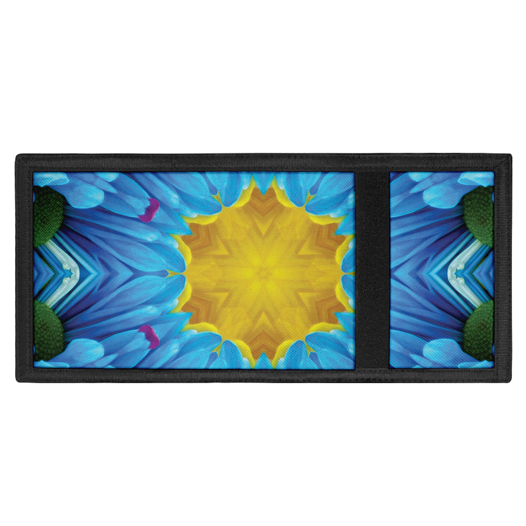 Blue And Pink Flowers Kaleidoscope Print Trifold Wallet