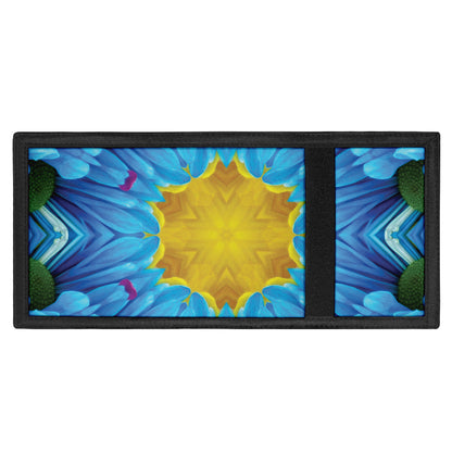 Blue And Pink Flowers Kaleidoscope Print Trifold Wallet