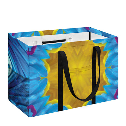Blue And Pink Flowers Kaleidoscope Print Utility Tote Bag