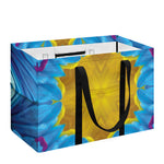 Blue And Pink Flowers Kaleidoscope Print Utility Tote Bag