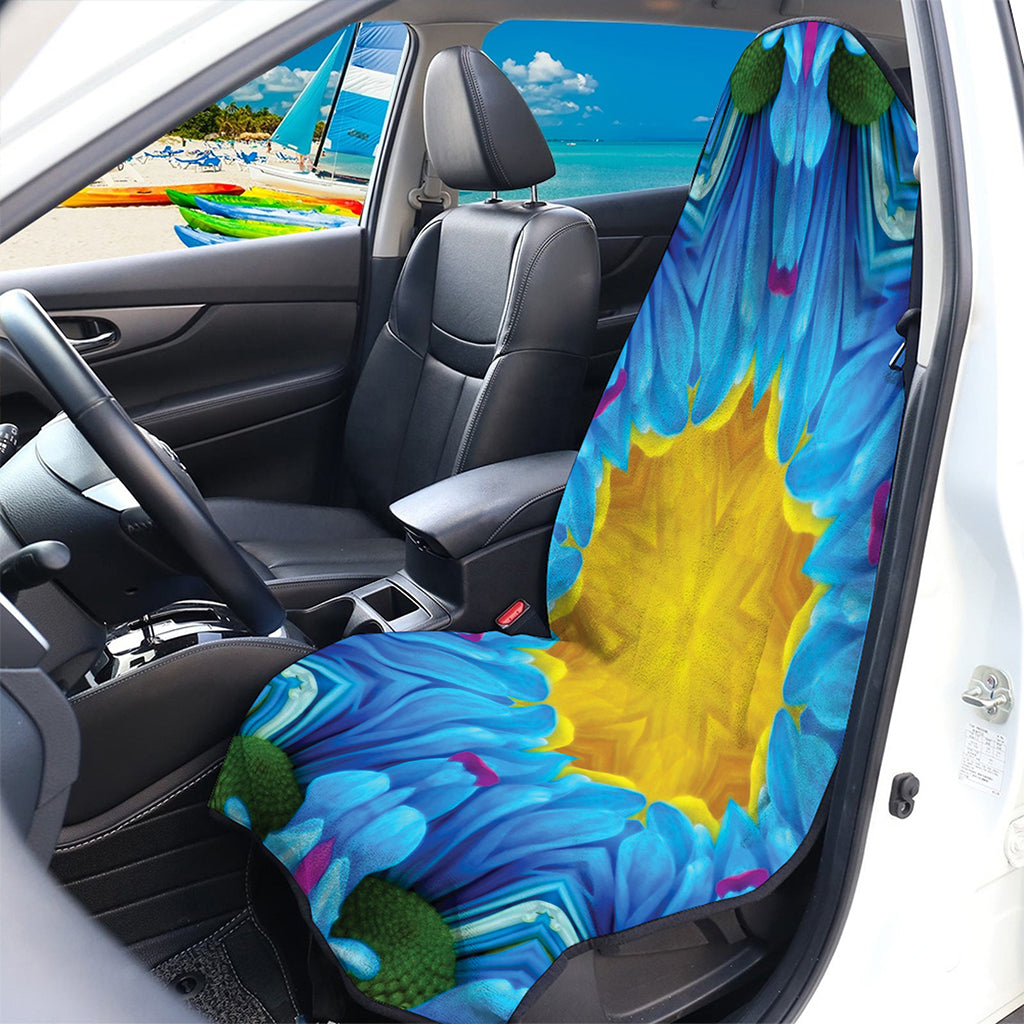 Blue And Pink Flowers Kaleidoscope Print Waterproof Car Seat Cover